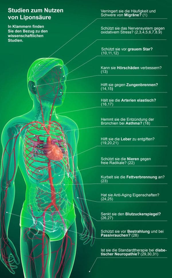 Studies on the benefits of lipoic acid