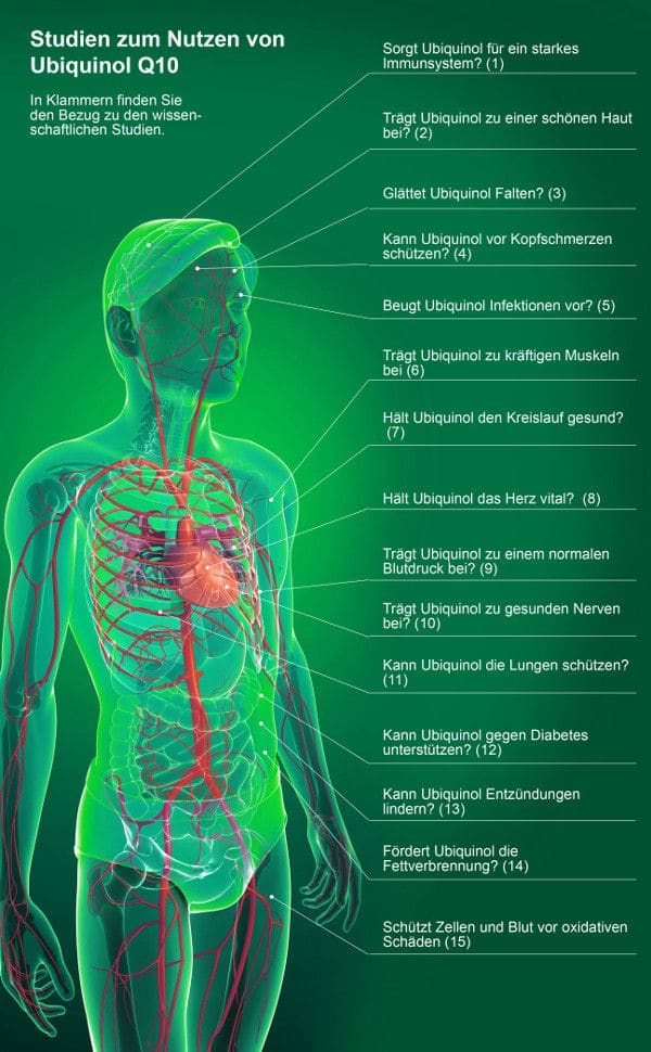 Studies on the benefits of ubiquinol Q10