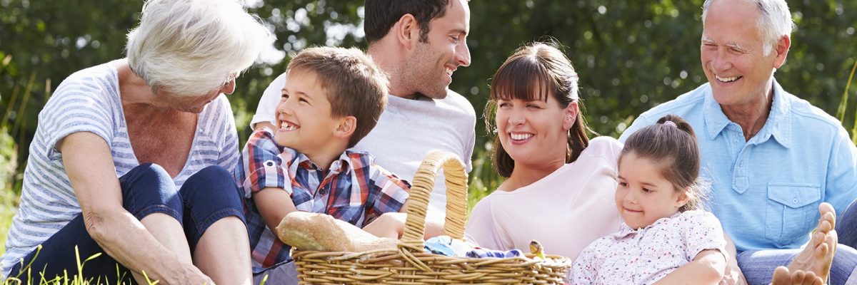 Familienpicknick an der frischen Luft